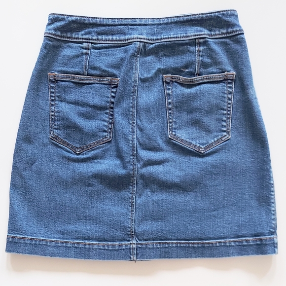 Madewell Size 25 US 0 Denim Full Zip Front Mini Skirt Blue Pockets - Picture 4 of 4
